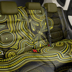 Yellow Indigenous Dragonfly Australia Back Car Seat Cover Aboriginal Art - Aussie Hoodie