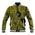 Yellow Indigenous Dragonfly Australia Baseball Jacket Aboriginal Art - Aussie Hoodie