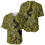 Yellow Indigenous Dragonfly Australia Baseball Jersey Aboriginal Art - Aussie Hoodie