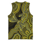 Yellow Indigenous Dragonfly Australia Basketball Jersey Aboriginal Art - Aussie Hoodie