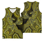 Yellow Indigenous Dragonfly Australia Basketball Jersey Aboriginal Art - Aussie Hoodie