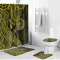 Yellow Indigenous Dragonfly Australia Bathroom Set Aboriginal Art - Aussie Hoodie