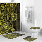 Yellow Indigenous Dragonfly Australia Bathroom Set Aboriginal Art - Aussie Hoodie