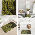 Yellow Indigenous Dragonfly Australia Bathroom Set Aboriginal Art - Aussie Hoodie