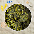Yellow Indigenous Dragonfly Australia Beach Blanket Aboriginal Art - Aussie Hoodie