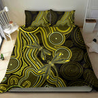 Yellow Indigenous Dragonfly Australia Bedding Set Aboriginal Art - Aussie Hoodie