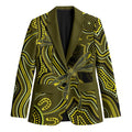 Yellow Indigenous Dragonfly Australia Blazer Aboriginal Art - Aussie Hoodie