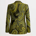 Yellow Indigenous Dragonfly Australia Blazer Aboriginal Art - Aussie Hoodie