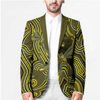 Yellow Indigenous Dragonfly Australia Blazer Aboriginal Art - Aussie Hoodie
