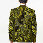 Yellow Indigenous Dragonfly Australia Blazer Aboriginal Art - Aussie Hoodie