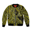 Yellow Indigenous Dragonfly Australia Bomber Jacket Aboriginal Art - Aussie Hoodie