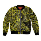 Yellow Indigenous Dragonfly Australia Bomber Jacket Aboriginal Art - Aussie Hoodie