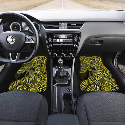 Yellow Indigenous Dragonfly Australia Car Mats Aboriginal Art - Aussie Hoodie
