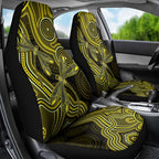 Yellow Indigenous Dragonfly Australia Car Seat Cover Aboriginal Art - Aussie Hoodie
