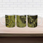 Yellow Indigenous Dragonfly Australia Ceramic Mug Aboriginal Art - Aussie Hoodie