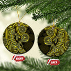 Yellow Indigenous Dragonfly Australia Ceramic Ornament Aboriginal Art - Aussie Hoodie