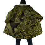 Yellow Indigenous Dragonfly Australia Cloak Aboriginal Art - Aussie Hoodie