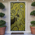 Yellow Indigenous Dragonfly Australia Door Cover Aboriginal Art - Aussie Hoodie