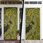 Yellow Indigenous Dragonfly Australia Door Cover Aboriginal Art - Aussie Hoodie