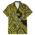 Yellow Indigenous Dragonfly Australia Family Matching Mermaid Dress and Hawaiian Shirt Aboriginal Art - Aussie Hoodie