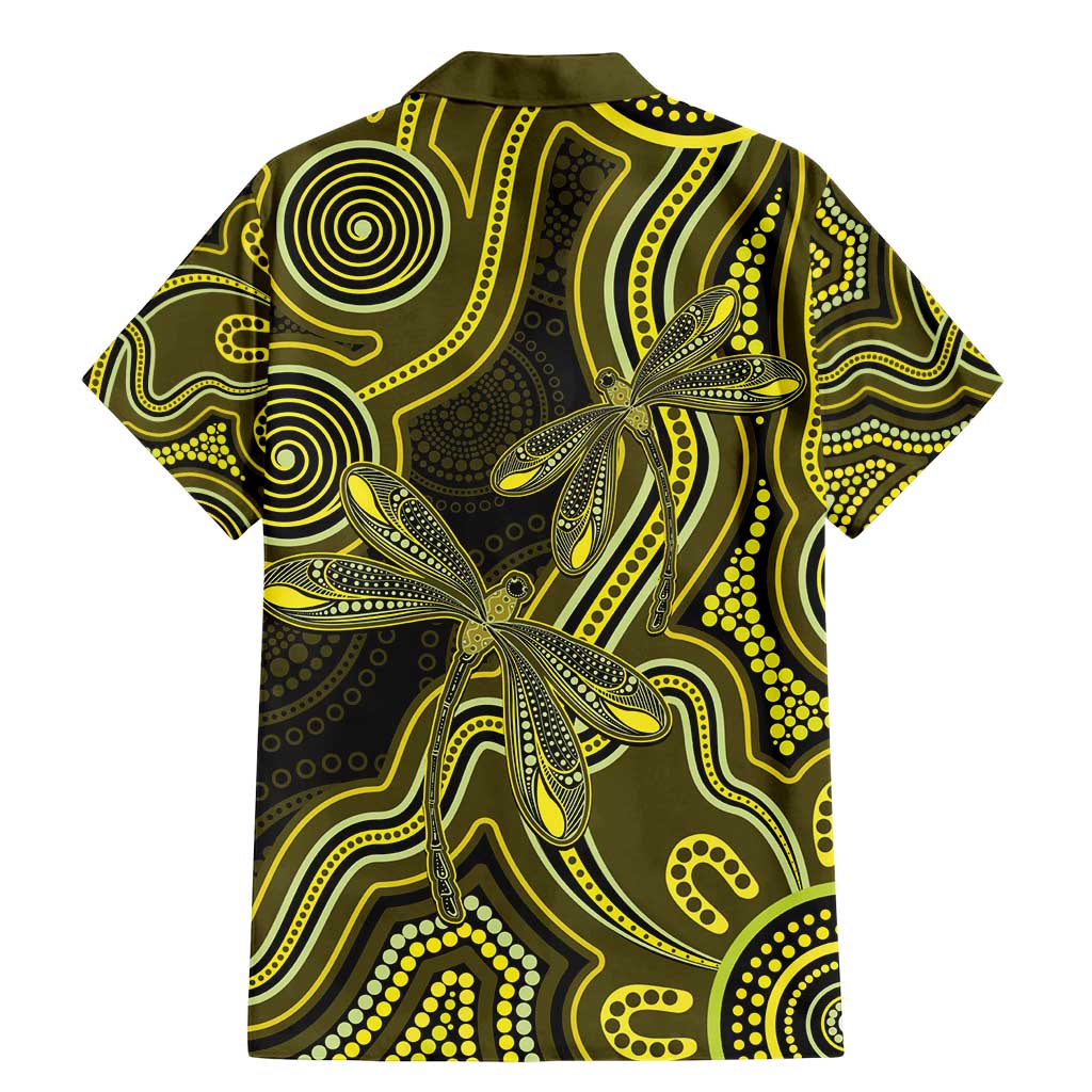 Yellow Indigenous Dragonfly Australia Family Matching Mermaid Dress and Hawaiian Shirt Aboriginal Art - Aussie Hoodie