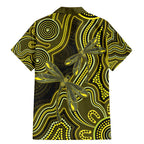 Yellow Indigenous Dragonfly Australia Family Matching Mermaid Dress and Hawaiian Shirt Aboriginal Art - Aussie Hoodie