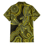 Yellow Indigenous Dragonfly Australia Family Matching Summer Maxi Dress and Hawaiian Shirt Aboriginal Art - Aussie Hoodie