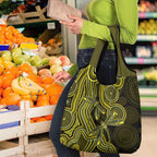 Yellow Indigenous Dragonfly Australia Grocery Bag Aboriginal Art - Aussie Hoodie