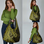 Yellow Indigenous Dragonfly Australia Grocery Bag Aboriginal Art - Aussie Hoodie