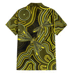 Yellow Indigenous Dragonfly Australia Hawaiian Shirt Aboriginal Art - Aussie Hoodie