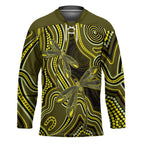Yellow Indigenous Dragonfly Australia Hockey Jersey Aboriginal Art - Aussie Hoodie