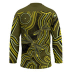 Yellow Indigenous Dragonfly Australia Hockey Jersey Aboriginal Art - Aussie Hoodie