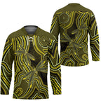 Yellow Indigenous Dragonfly Australia Hockey Jersey Aboriginal Art - Aussie Hoodie