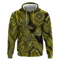 Yellow Indigenous Dragonfly Australia Hoodie Aboriginal Art - Aussie Hoodie
