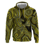 Yellow Indigenous Dragonfly Australia Hoodie Aboriginal Art - Aussie Hoodie