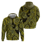 Yellow Indigenous Dragonfly Australia Hoodie Aboriginal Art - Aussie Hoodie