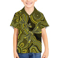 Yellow Indigenous Dragonfly Australia Kid Hawaiian Shirt Aboriginal Art - Aussie Hoodie