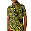 Yellow Indigenous Dragonfly Australia Kid Polo Shirt Aboriginal Art - Aussie Hoodie