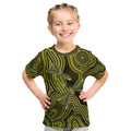 Yellow Indigenous Dragonfly Australia Kid T Shirt Aboriginal Art - Aussie Hoodie