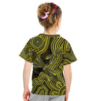Yellow Indigenous Dragonfly Australia Kid T Shirt Aboriginal Art - Aussie Hoodie