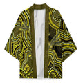 Yellow Indigenous Dragonfly Australia Kimono Aboriginal Art - Aussie Hoodie
