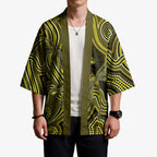 Yellow Indigenous Dragonfly Australia Kimono Aboriginal Art - Aussie Hoodie