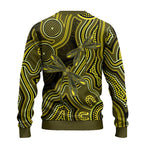 Yellow Indigenous Dragonfly Australia Ugly Christmas Sweater Aboriginal Art - Aussie Hoodie