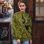 Yellow Indigenous Dragonfly Australia Ugly Christmas Sweater Aboriginal Art - Aussie Hoodie