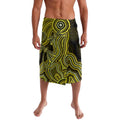 Yellow Indigenous Dragonfly Australia Lavalava Aboriginal Art - Aussie Hoodie