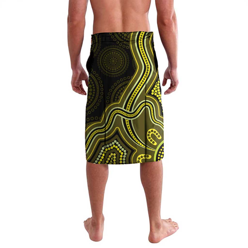 Yellow Indigenous Dragonfly Australia Lavalava Aboriginal Art - Aussie Hoodie