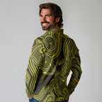 Yellow Indigenous Dragonfly Australia Long Sleeve Polo Shirt Aboriginal Art - Aussie Hoodie