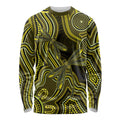 Yellow Indigenous Dragonfly Australia Long Sleeve Shirt Aboriginal Art - Aussie Hoodie