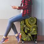 Yellow Indigenous Dragonfly Australia Luggage Cover Aboriginal Art - Aussie Hoodie