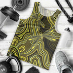 Yellow Indigenous Dragonfly Australia Men Tank Top Aboriginal Art - Aussie Hoodie